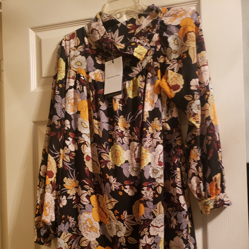 Who What Wear mock neck mini dress, floral, XS